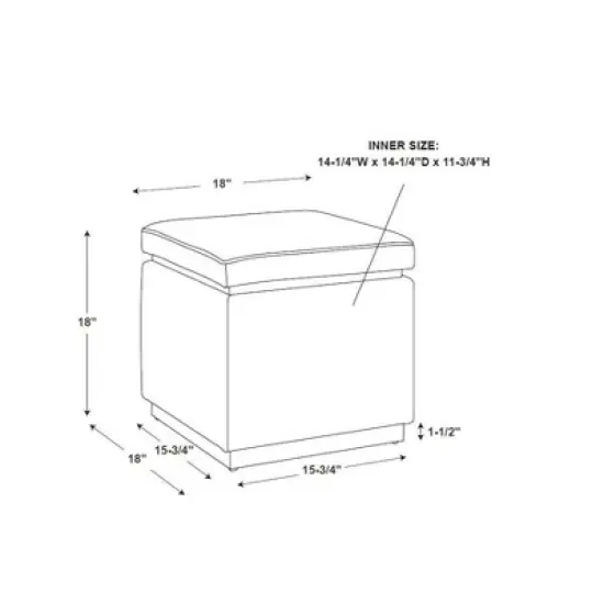 Lucinda Square Ottoman - Linon image {9}