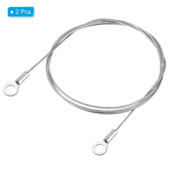 Unique Bargains Stainless Steel Light Outdoor Travel Luggage Safety Locking Cables 0.24" ID Eyelets image {2}