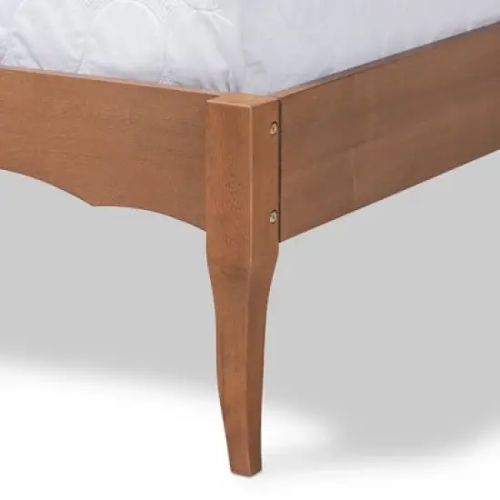 Marieke Wood Bed Frame Ash Walnut - Baxton Studio image {3}