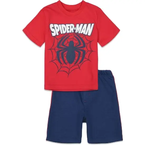 Marvel Avengers Spider-Man Toddler Boys T-Shirt Shorts Set Spiderman: Red / Blue  image {4}
