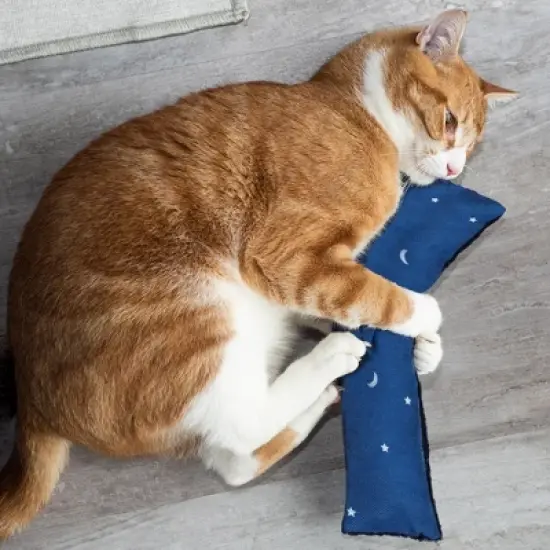 Furhaven Plush Catnip Kicker Cat Toy, Refillable - Space Print, 3 Pack image {3}