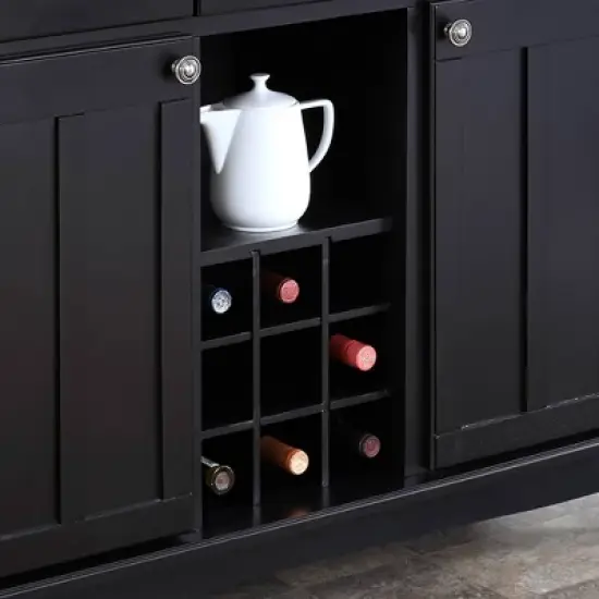 Hutch-Style Buffet Wood/Black/Cherry - Home Styles image {2}