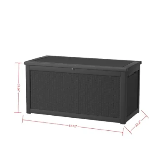 NAYSAYE Deck Box, 260 Gal Outdoor Storage Deck Box, Small Patio Storage Bin for Garden Tools image {2}