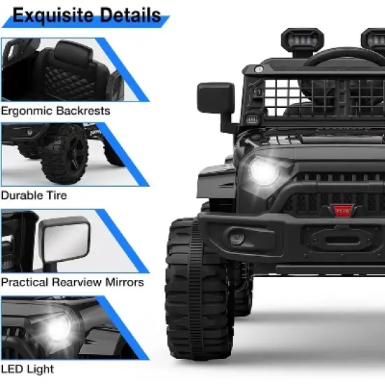 12V Kids Ride-On Truck Car, Electric Off-Road Vehicle with Parent Remote Control, 3 Speed, ASTM Certified Battery Powered Toy for Toddlers image {6}