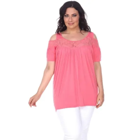 Women's Plus Size Cut Out Shoulder Bexley Tunic Top - White Mark image {7}