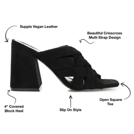 Journee Collection Womens Dorisa Open Square Toe Block Heel Sandals image {7}