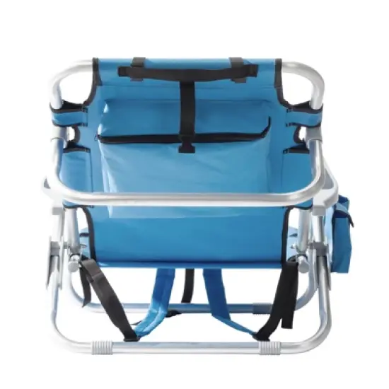 DOMETOUR Short Oxford Cloth Silver White Aluminum Tube Bearing 100kg Beach Chair Blue image {14}