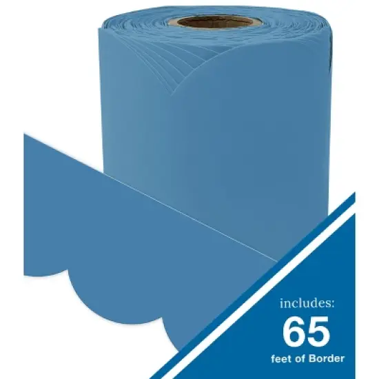 Carson Dellosa Education 65' Ocean Blue Rolled Scalloped Bulletin Board Borders (1 roll) image {1}