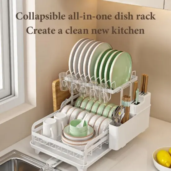 OBOKATA-Kitchen dish rack double-layer white image {1}