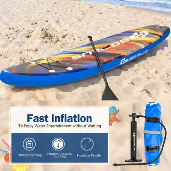 Costway 10'5''/11' Inflatable Stand Up Paddle Board SUP Surfboard with Aluminum Paddle image {6}