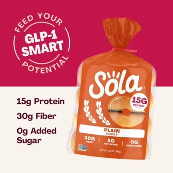 Sola Original Plain Bagel - 12oz image {4}