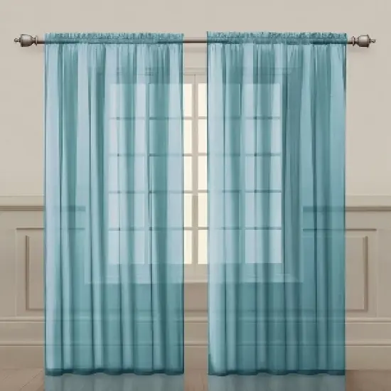 Kate Aurora Living Premium 2 Pack Sheer Voile Window Curtain Panels image {14}