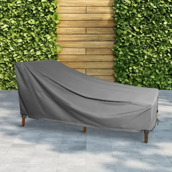 KHOMO GEAR Chaise Lounge Cover &ndash; Heavy-Duty Waterproof, Weatherproof, UV-Resistant Outdoor Patio Furniture Protector &ndash; Durable All-Season - Grey image {1}