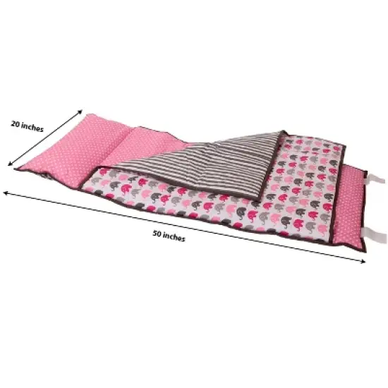Bacati - Elephants Pink Gray Toddler Nap Mat image {2}