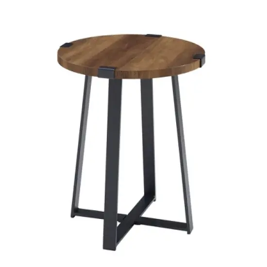 Wrightson Urban Industrial Faux Wrap Leg Round Side Table - Saracina Home image {13}