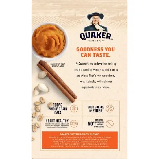 Quaker Pumpkin Spice Instant Oatmeal - 12.1oz/8ct image {2}