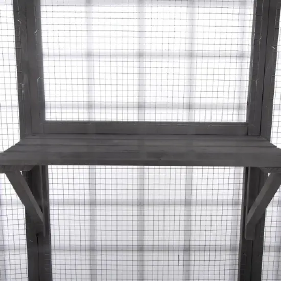 AZL1 Life Concept Pet Crates and Houses Multi Tiered Climbing Platforms Secure Enclosure for Multiple Cats, Gray, 62.4"*32.4"*70" image {3}