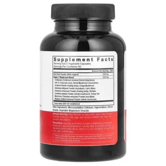 Force Factor Beetroot + Mushrooms, 120 Vegetable Capsules image {1}