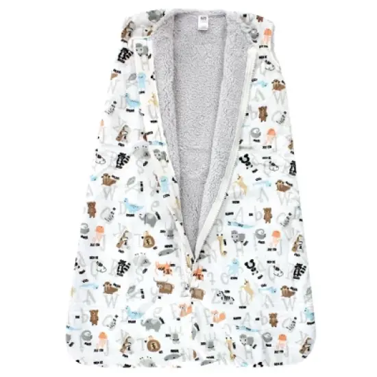 Hudson Baby Unisex Baby Mink with Faux Shearling Inner Sleeping Bag, Sack, Blanket, Alphabet Animals image {2}