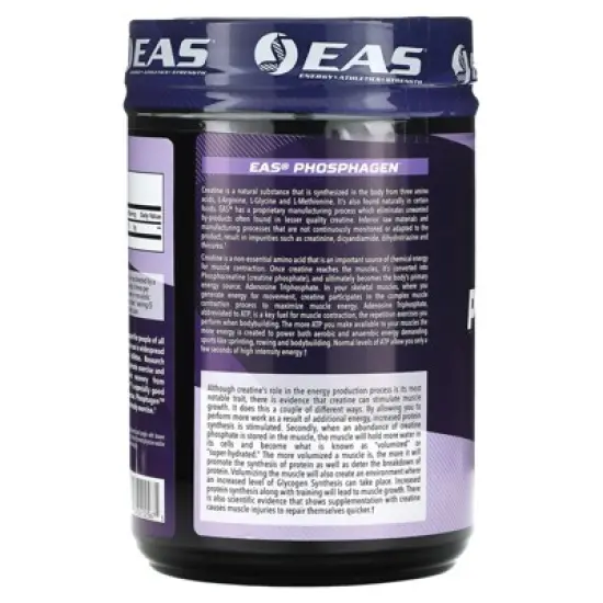 EAS Phosphagen Ultimate Creatine Powder | Power, Strength, Muscle Size, & Cell Volumization | Pure 99.9% Potency | 200 Servings (Unflavored) image {2}