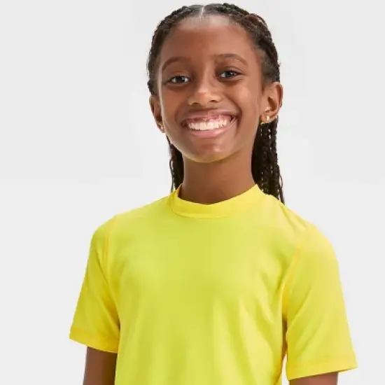  Girls' Solid Rash Guard Swim Top - Cat & Jack&trade; image {1}