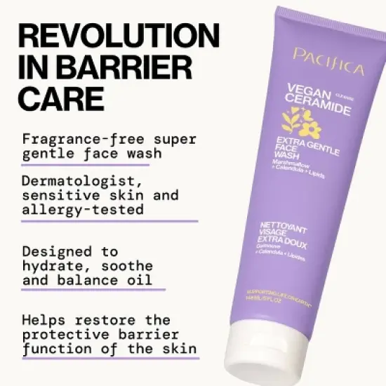 Pacifica Vegan Ceramide Extra Gentle Face Wash - Unscented - 5 fl oz image {2}
