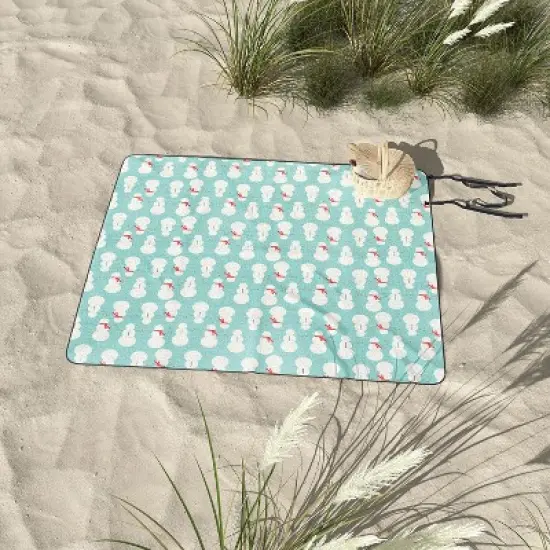 Allyson Johnson Cute Snowmen Picnic Blanket -Deny Designs image {2}