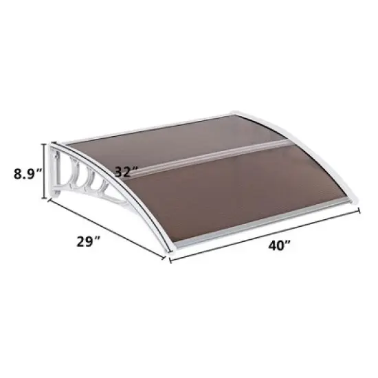 Karl Home | Winado 39 in. W x 5 in. D Plastic Brown Cover Retractable Door / Window Awning image {1}