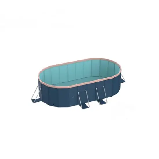 NAYSAYE Above Ground Pool PVC Folding Pool Strong Build Easy Setup for Outdoor Patio Garden Use, Blue and Gray, 80.71"*61.81"*19.69" image {5}