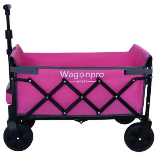 Expandable Dual-Layer Utility Wagon with 100% Extra Space - Grocery CartPink image {5}