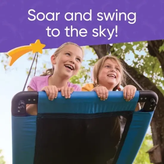 HearthSong 60-Inch SkyCurve Rectangular Platform Swing for Kids Outdoor Active Play image {1}