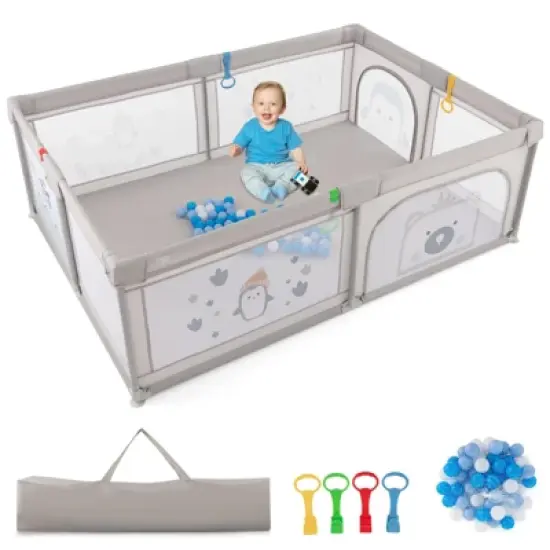 Infans Large Baby Playpen Kids Play Yard Activity Center 81" x 57.5" image {11}
