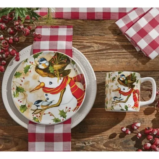 Park Designs Snowman And Chickadee Salad Plate Set of 4 image {1}
