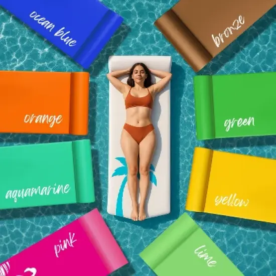 California Sun Luxury Vinyl-Dipped Pool Float with Built-in Pillow &ndash; Soft Closed-Cell Foam Lounger for Adults, Unsinkable Water Mat image {8}