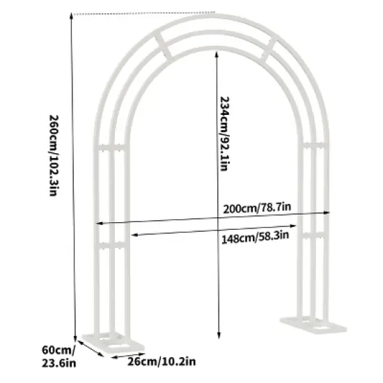 Artloge 8.5Ft Heavy Duty Metal Wedding Arch Trellis Backdrop Balloon Archway Decor Stand with Sturdy Base for Party Ceremony Climbing Plant Garden image {2}