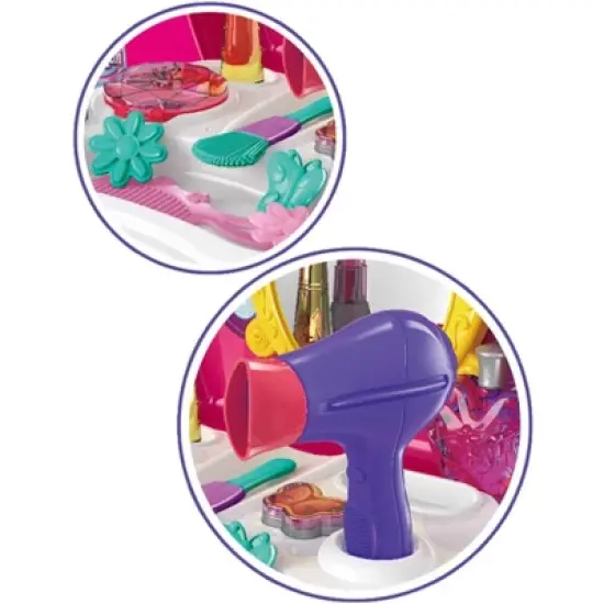 Link Worldwide Deluxe 21pc Princess Cosmetic Toy Beauty Dressup Playset Pretend Play Toy set - Pink image {3}