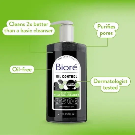 Biore Deep Charcoal Oil Free Face Wash image {3}