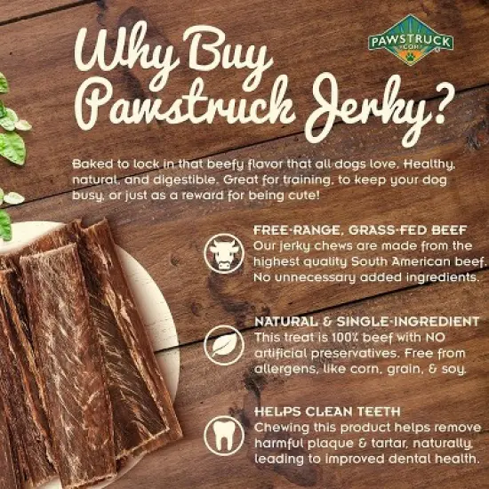 Pawstruck Joint Health Beef Jerky Dog Treat Chews - Natural Beef Gullet Jerky - Rich in Glucosamine and Chondroitin Promotes Healthy Joints & Tissue Growth image {2}