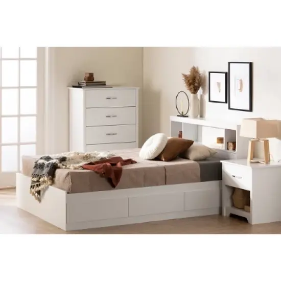 Full Fusion Bookcase Headboard Pure White - South Shore image {2}