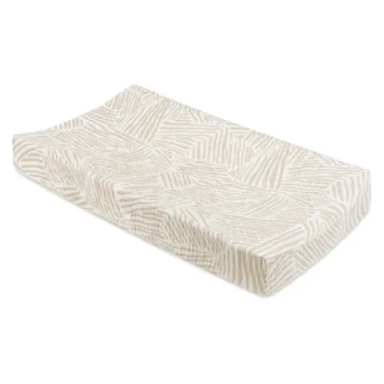 Babyletto Oat Stripe Quilted Muslin Changing Pad Cover image {2}