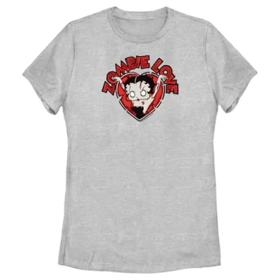 Women's Betty Boop Halloween Zombie Love Heart T-Shirt image {3}