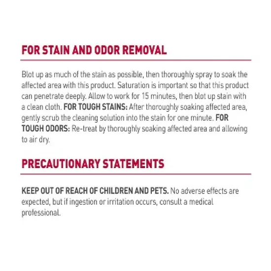 Nature's Miracle Unscented Stain and Odor Remover for Dogs and Cats - 14 fl oz image {4}