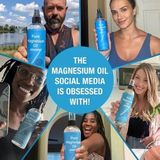 Seven Minerals Pure Magnesium Oil Spray - Big 12 fl oz (Lasts 9 Months) - USP Grade No Unhealthy Trace Minerals - from Ancient Permian Seabed in USA image {2}