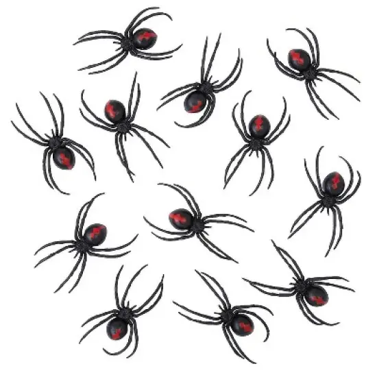 Magnetic Black Widow Spiders Halloween Decoration - 12 Pack image {1}