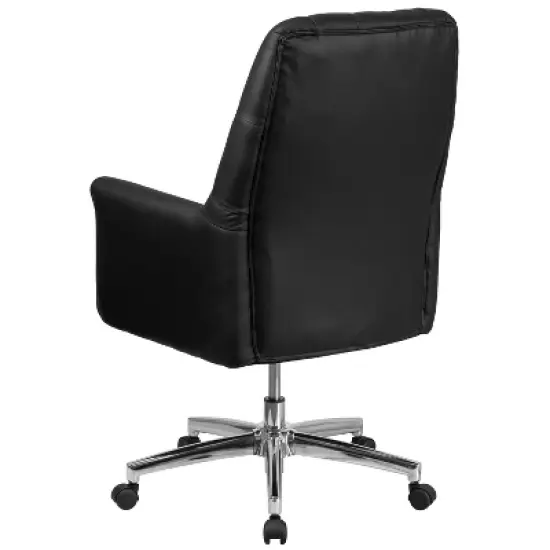 Merrick Lane Office Chair Ergonomic Executive Tufted Mid-Back With Padded Arms 360&deg; Swivel And Adjustable Height image {12}