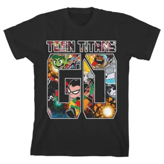 Teen Titans Go Text Graphics Trap Black T-shirt Toddler Boy to Youth Boy image {5}