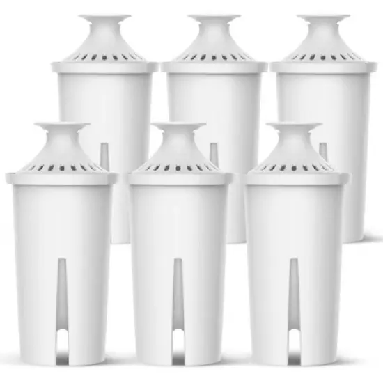 Pureline Replacement for Brita Water Filter, Pitcher and Dispenser Filter Refill (6 Pack) image {1}