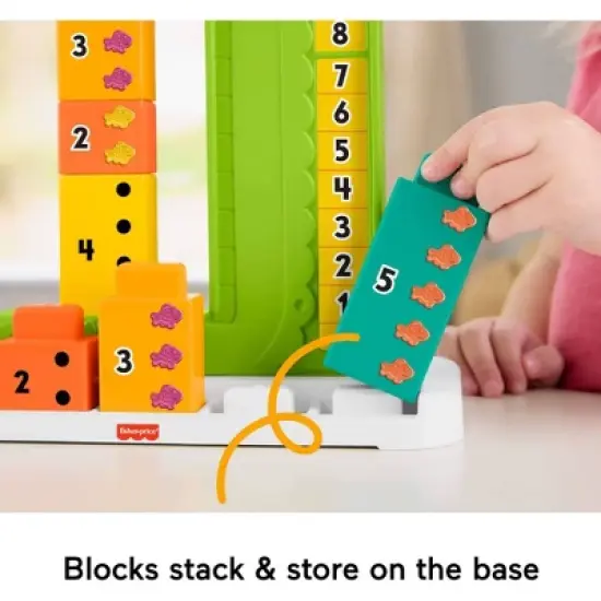 Fisher-Price Adding Alligator Educational Toy with 10 Stacking Blocks for Preschool Kids image {3}