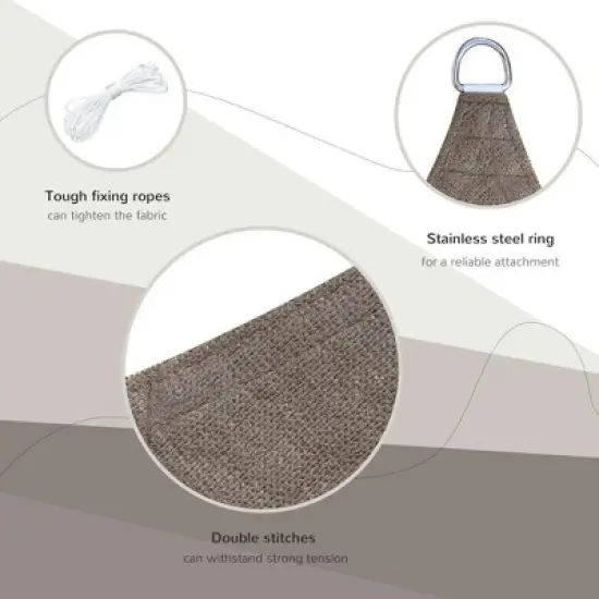 Resenkos 13' x 20' Sun Shade Sail Canopy Outdoor Shade Sail Cloth for Patio Deck Yard with D-Rings and Rope Included, image {3}