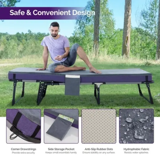 Sersper 4 Inch Outdoor Mattress for Camping and RV with Side Pocket,Waterproof,Portable,Folding image {6}